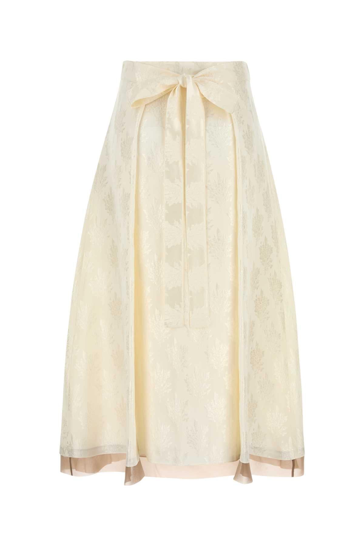 Fendi Women White Silk Blend Skirt FENDI