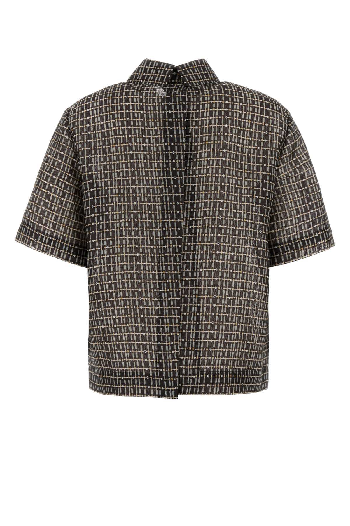 Fendi Women Printed Silk Blend Polo Shirt FENDI
