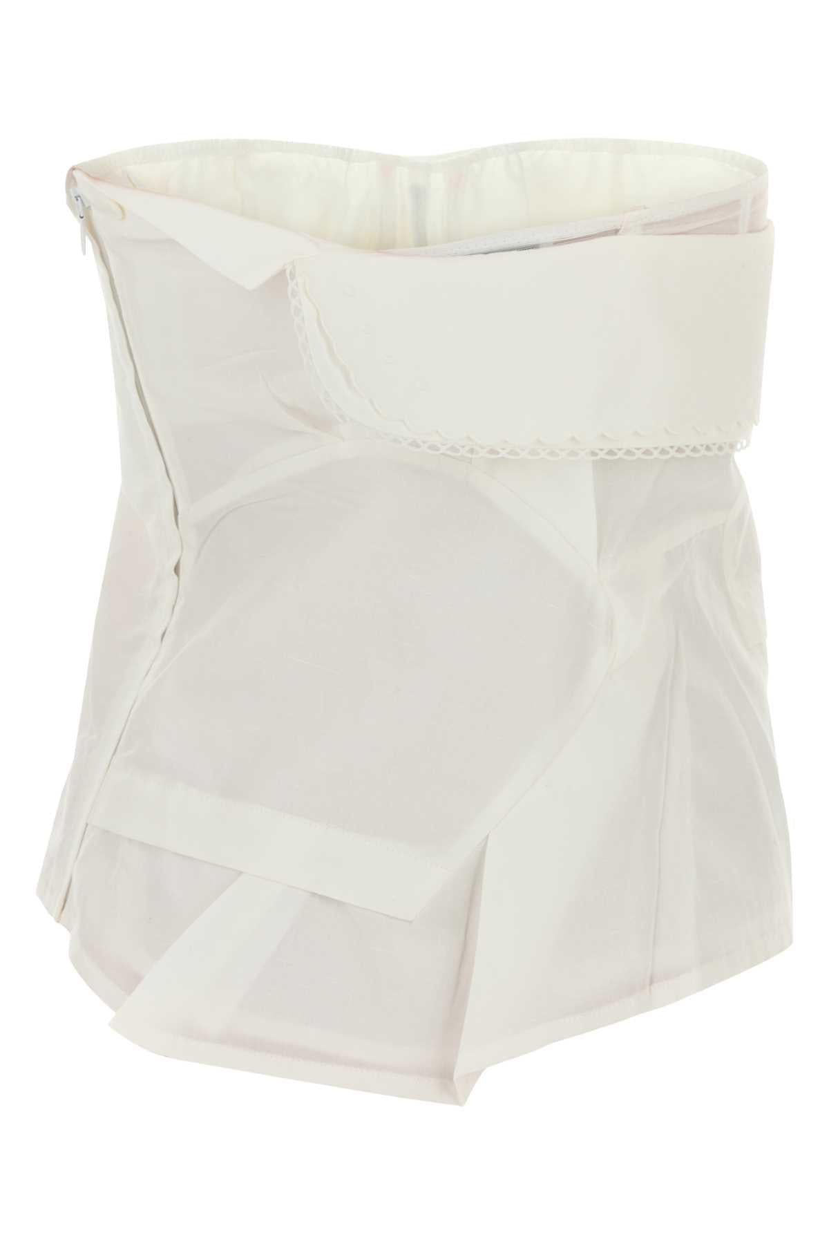 Miu Miu Women White Poplin Top MIU MIU