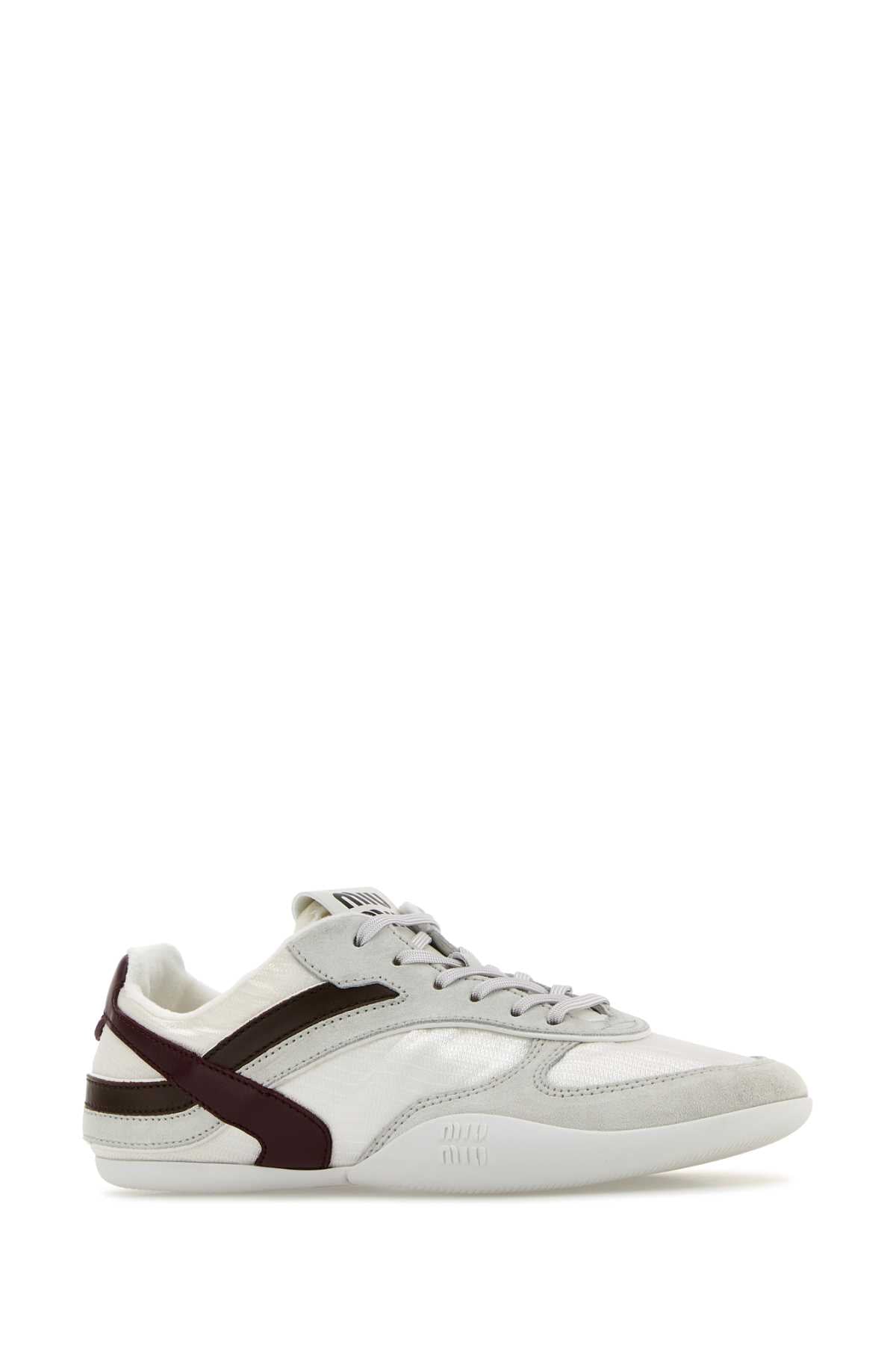 Miu Miu Women Two-Tone Tech Fabric And Suede Gymnasium Sneakers MIU MIU