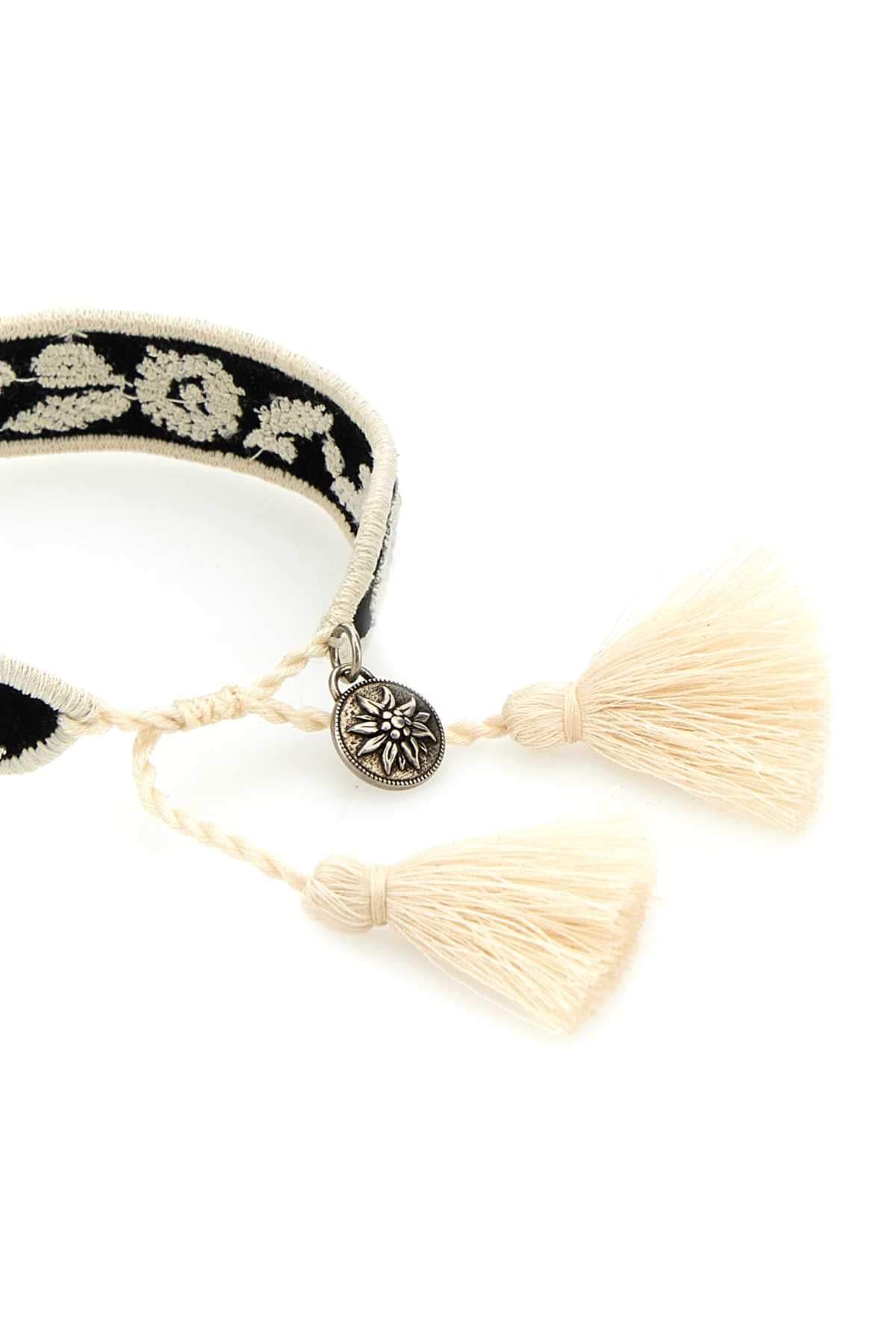 Prada Women Two-Tone Suede And Fabric Bracelet PRADA