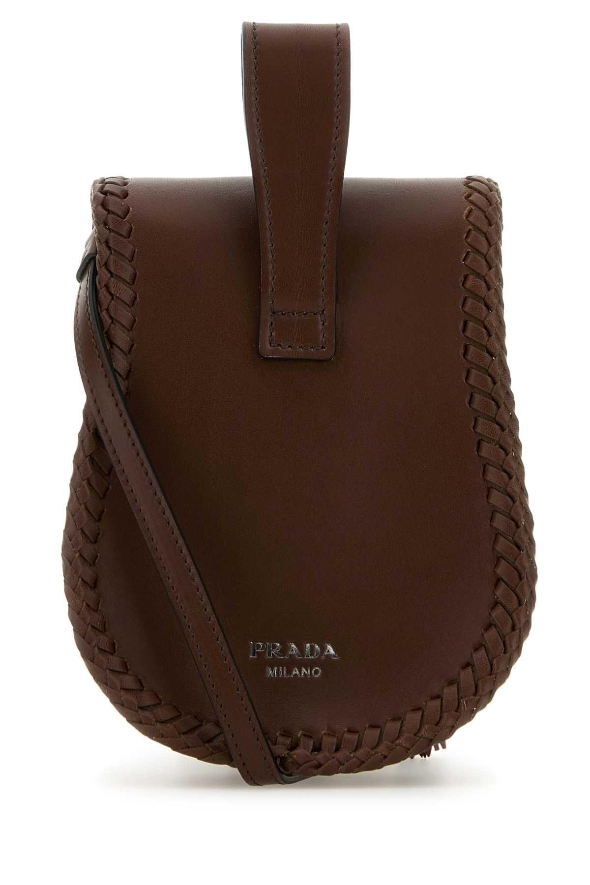 Prada Women Brown Leather Crossbody Bag PRADA