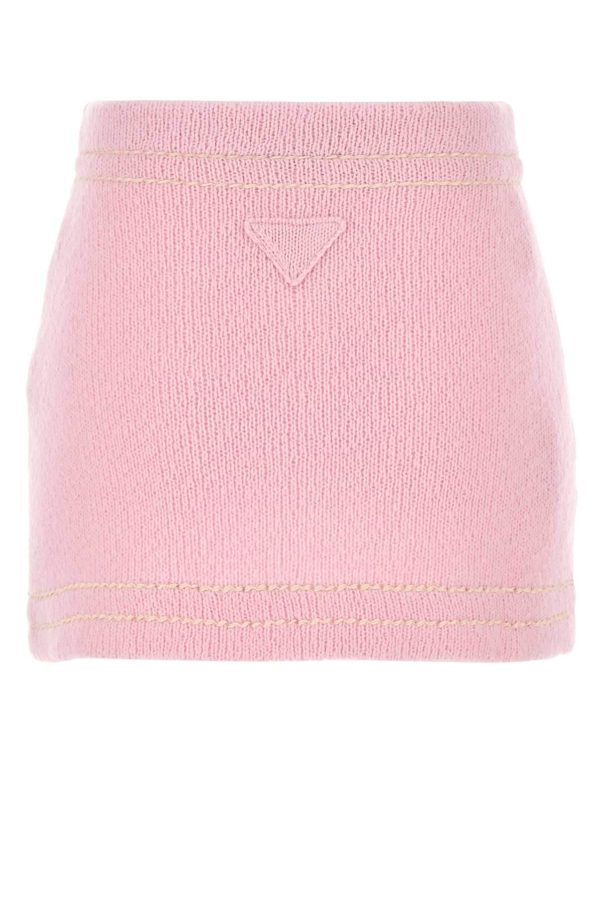 Prada Women Pink Cashmere Mini Skirt PRADA