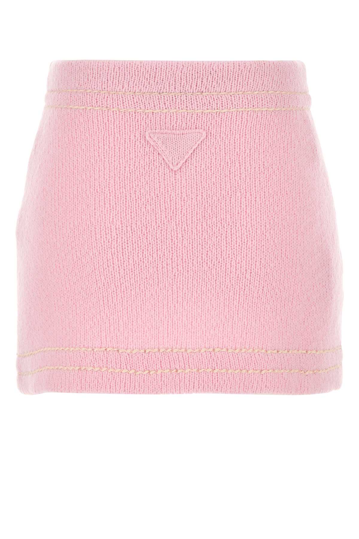 Prada Women Pink Cashmere Mini Skirt PRADA