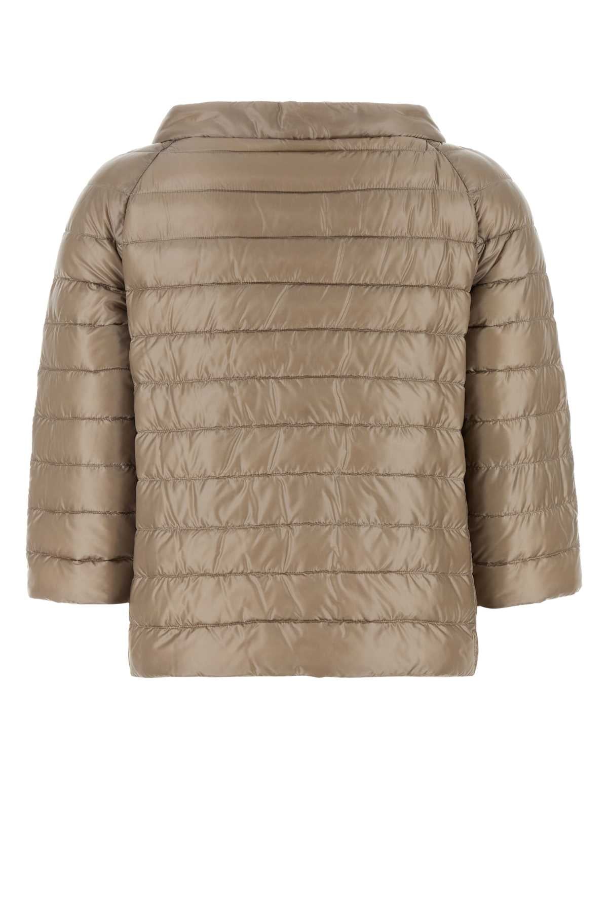 Herno Women Cappuccino Nylon Reversible Down Jacket HERNO