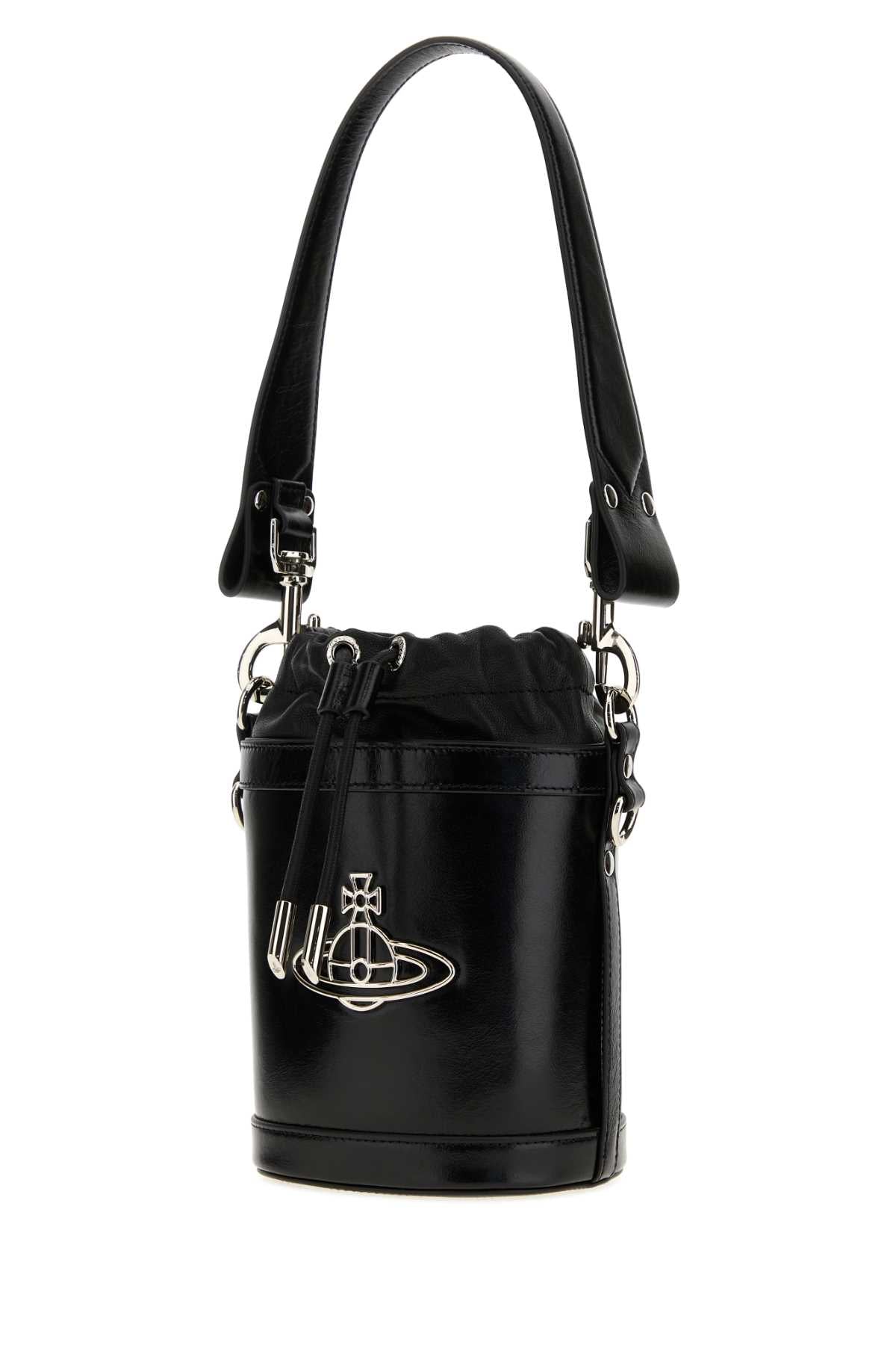 Vivienne Westwood Women Black Nappa Leather Small Kitty Bucket Bag VIVIENNE WESTWOOD