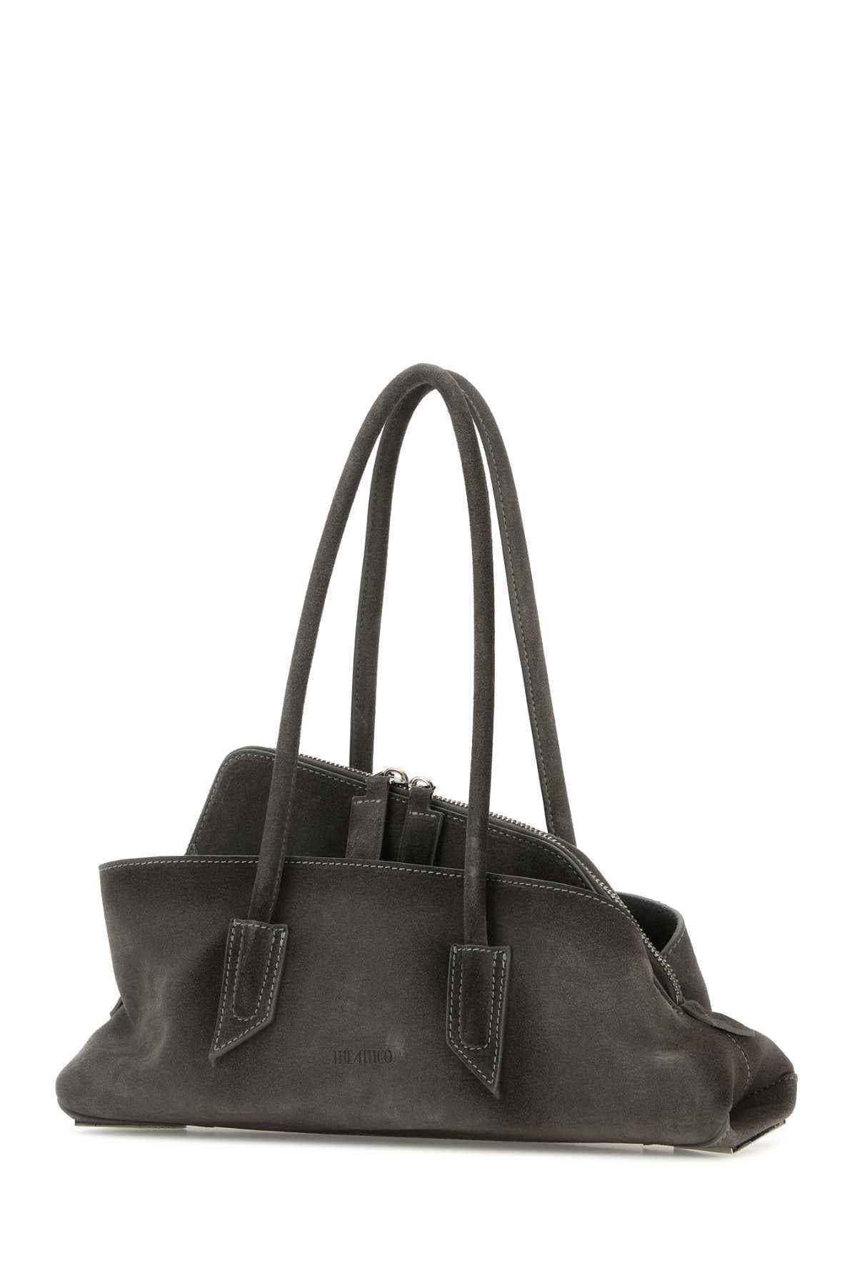 The Attico Women Grey Suede Small La Passeggiata Handbag THE ATTICO