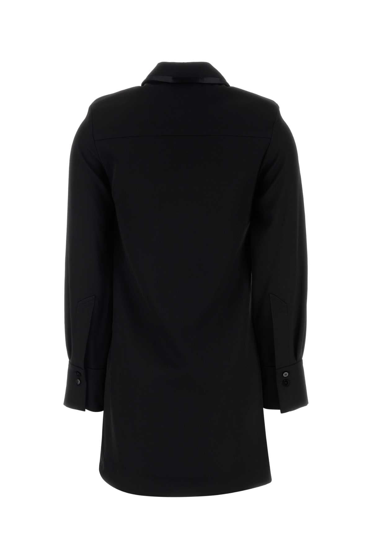 The Attico Women Black Gabardine Mini Dress THE ATTICO