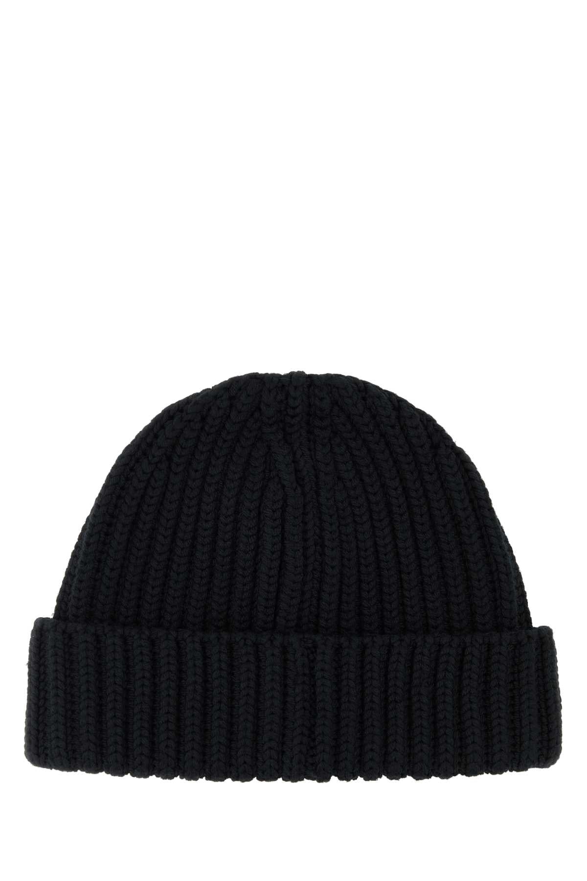Prada Women Black Wool Beanie Hat PRADA