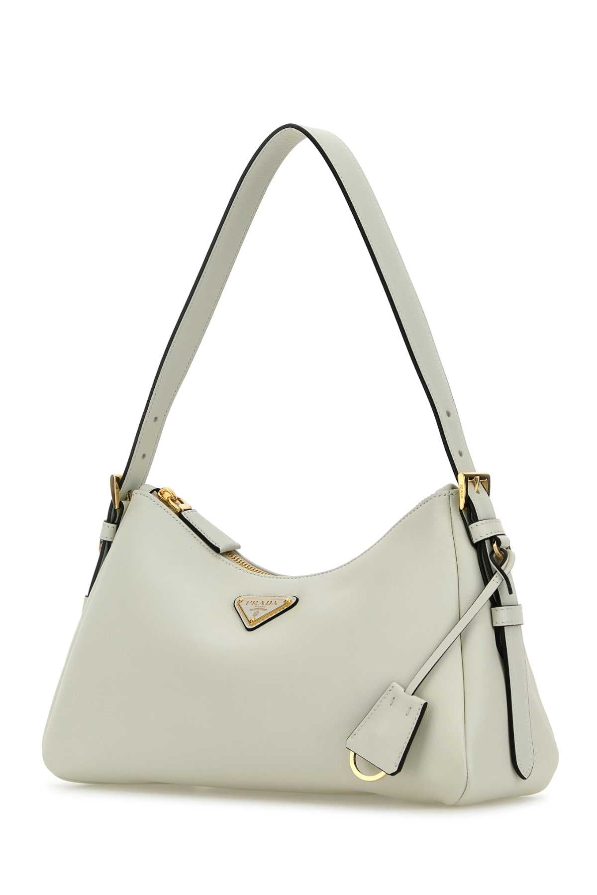 Prada Women White Leather Medium Aimee Shoulder Bag PRADA