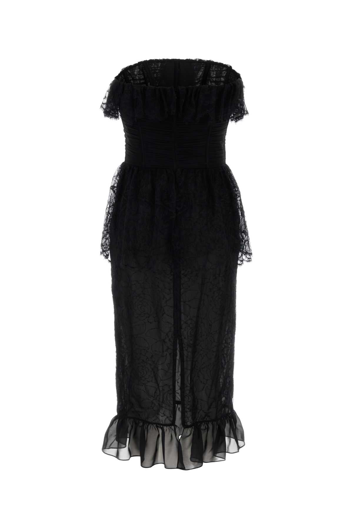 Alessandra Rich Women Black Lace Dress ALESSANDRA RICH