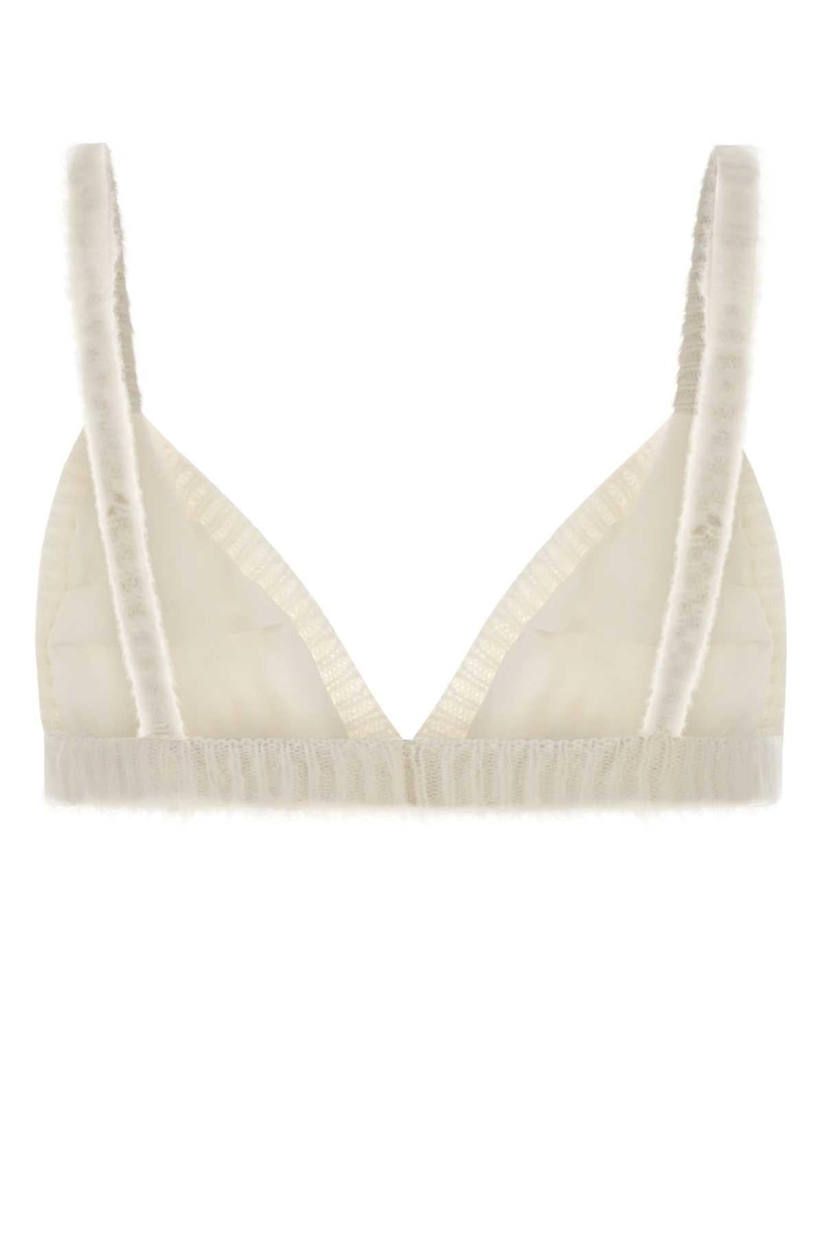 Alessandra Rich Women White Mohair Blend Bra ALESSANDRA RICH