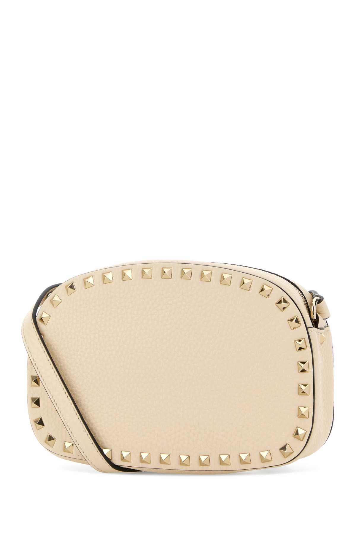 Valentino Garavani Women Ivory Leather Rockstud Crossbody Bag VALENTINO GARAVANI