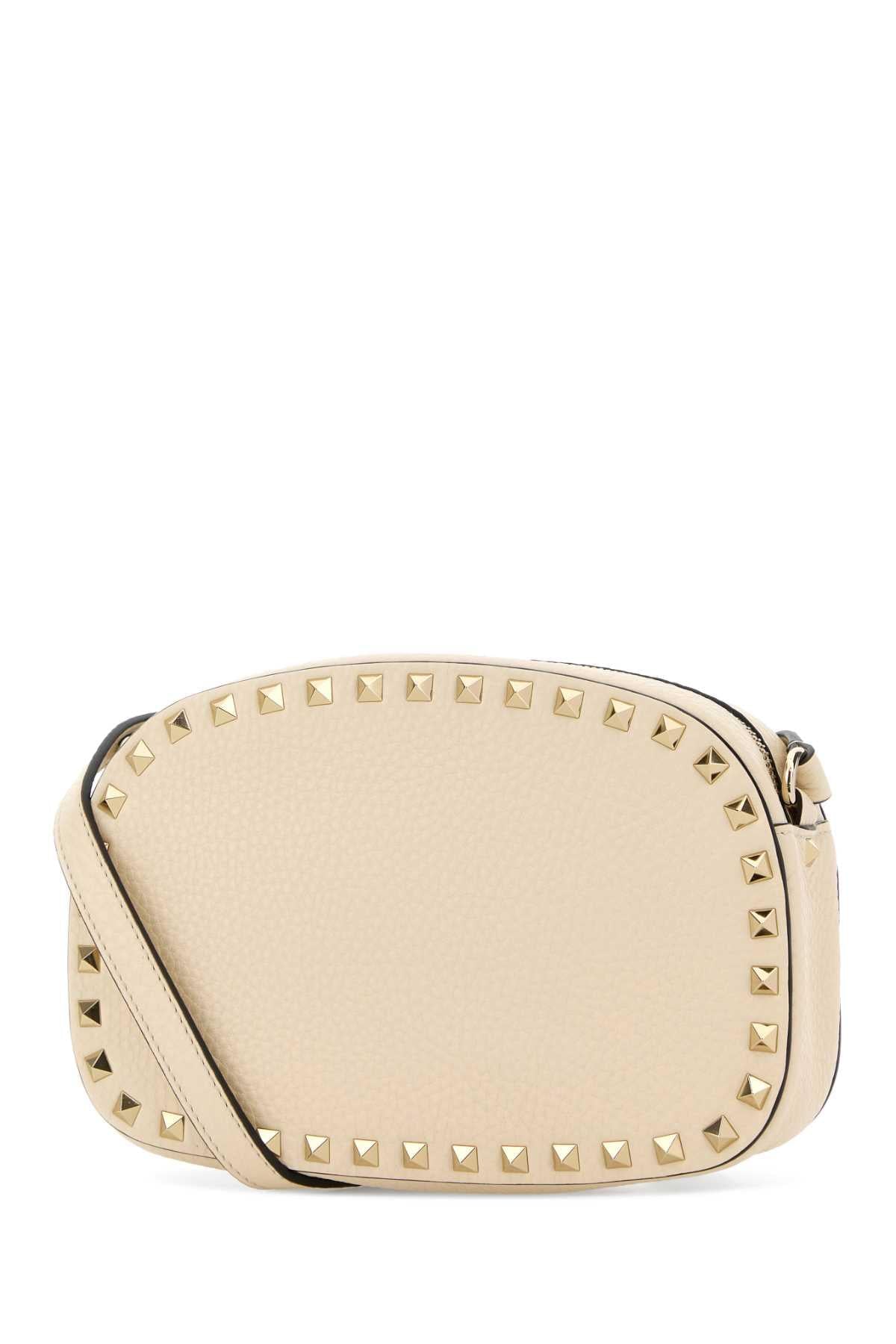 Valentino Garavani Women Ivory Leather Rockstud Crossbody Bag VALENTINO GARAVANI