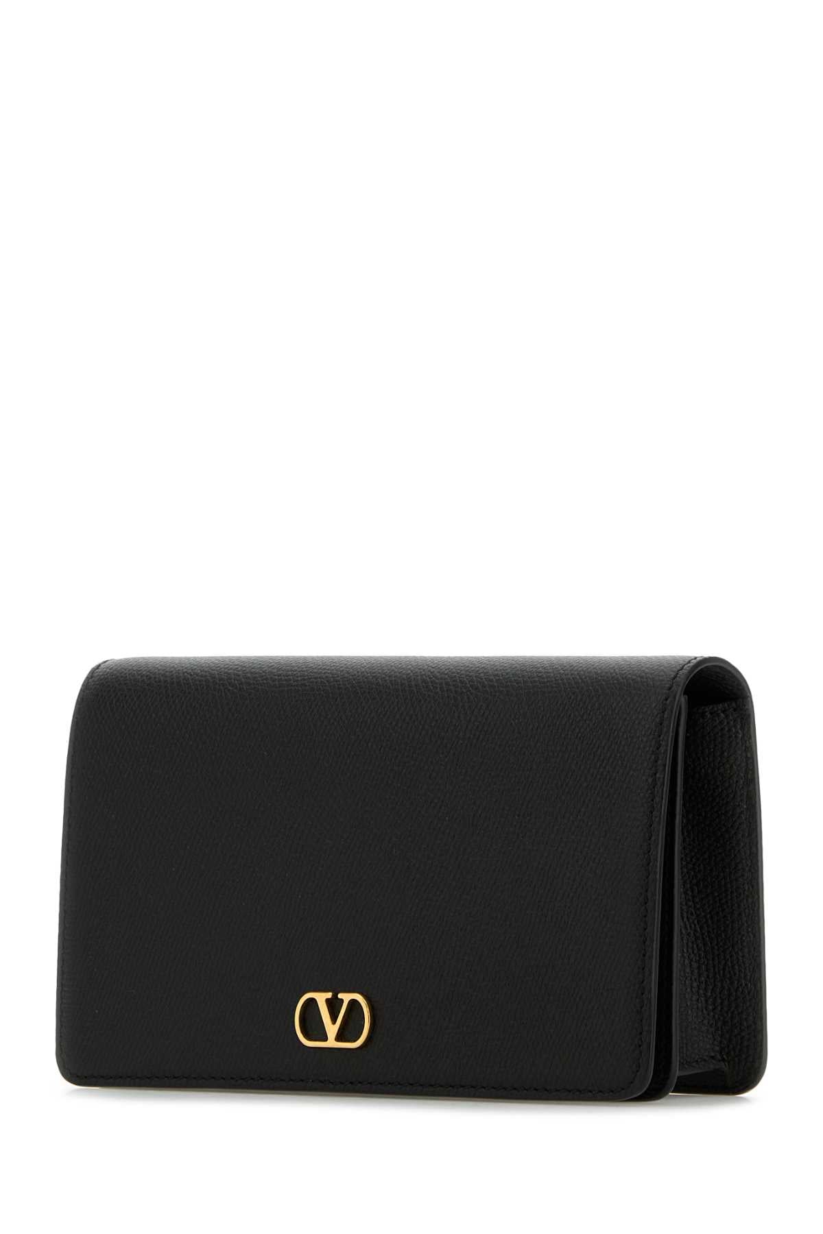 Valentino Garavani Women Black Leather Vlogo Signature Clutch VALENTINO GARAVANI