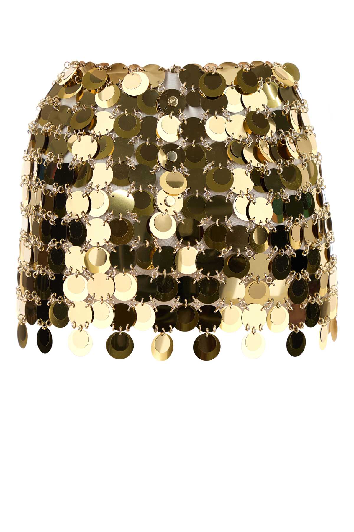Rabanne Women Gold Maxi Sequins Mini Skirt PACO RABANNE