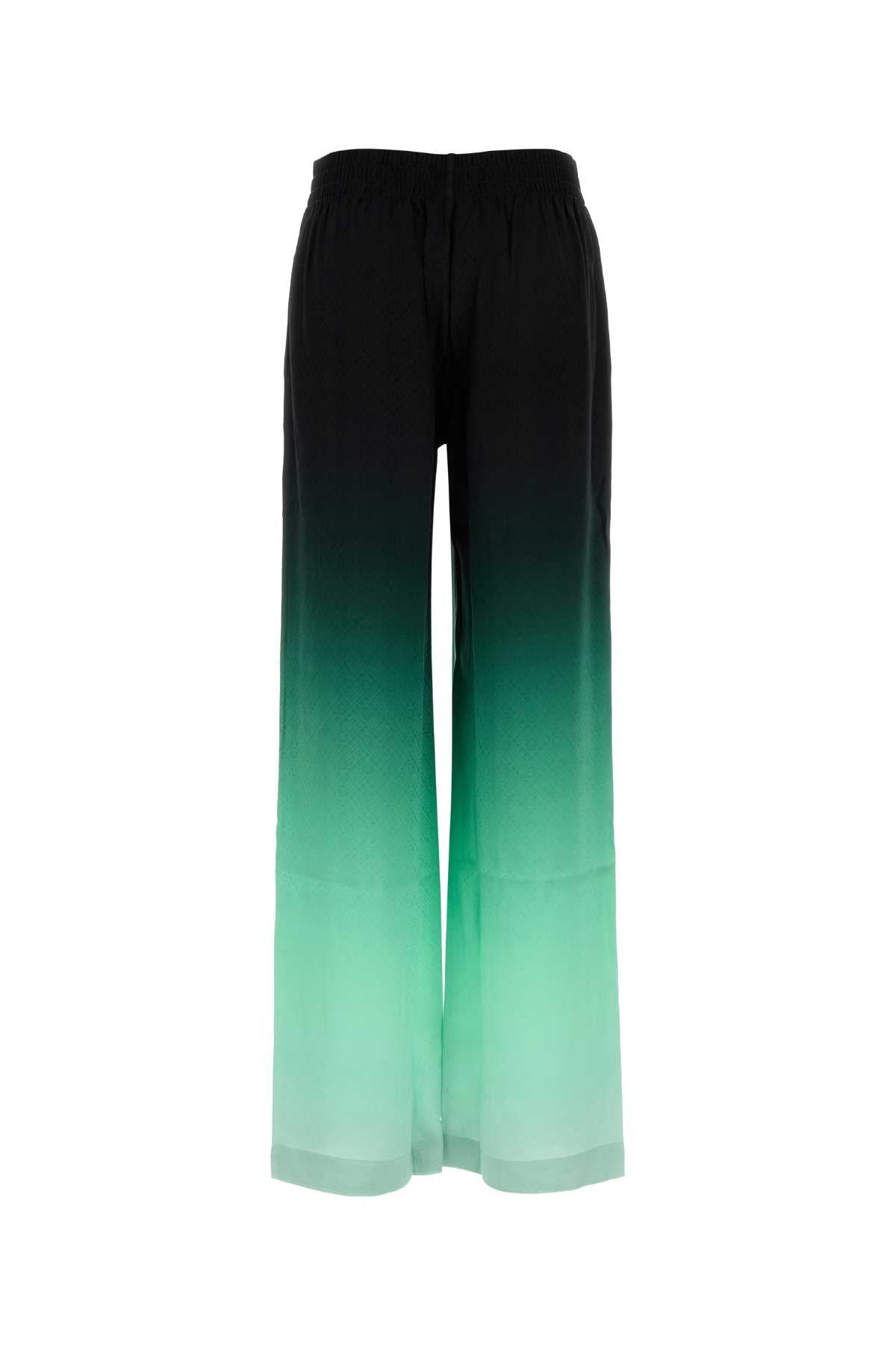 Casablanca Women Embroidered Satin Wide-Leg Pant CASABLANCA