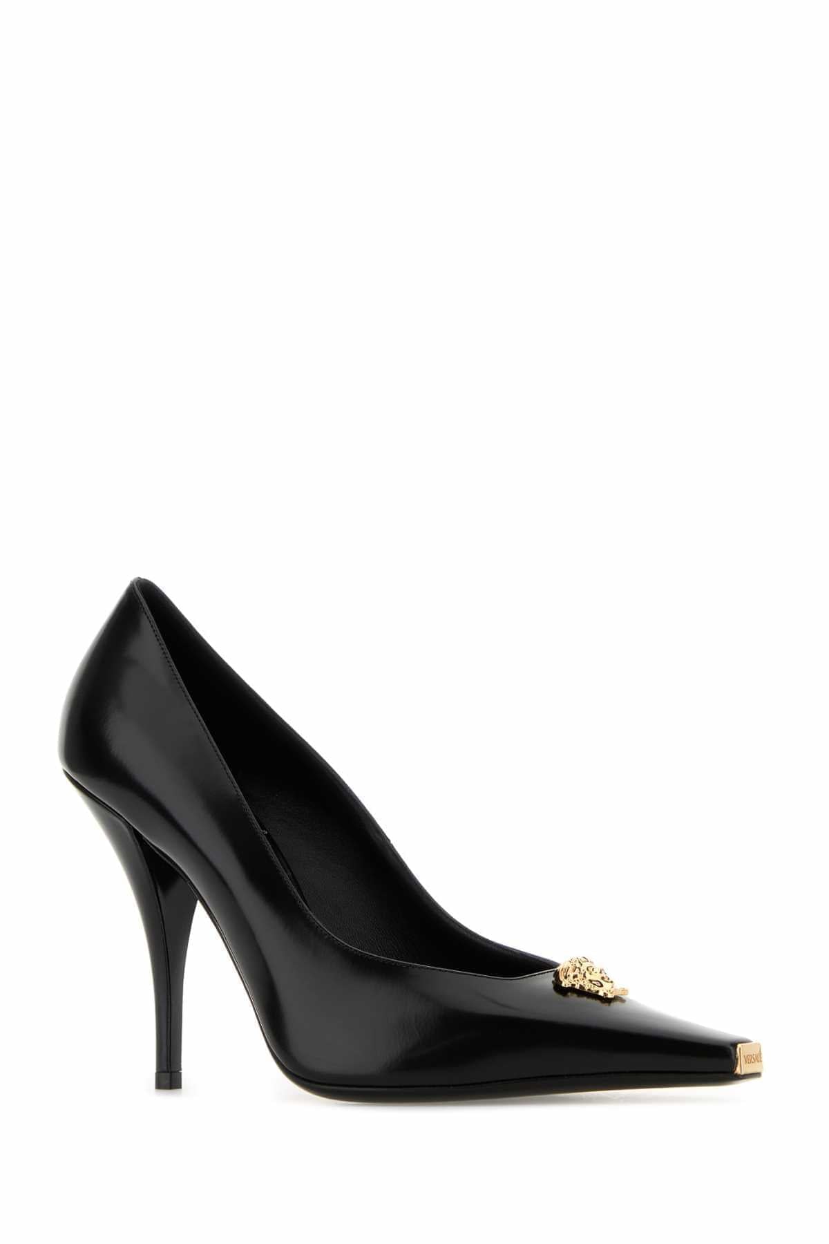 Versace Women Black Leather Pumps VERSACE