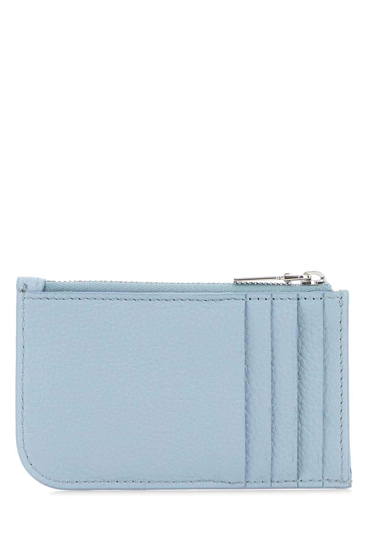 Alexander Mcqueen Men Light Blue Leather Card Holder ALEXANDER MCQUEEN