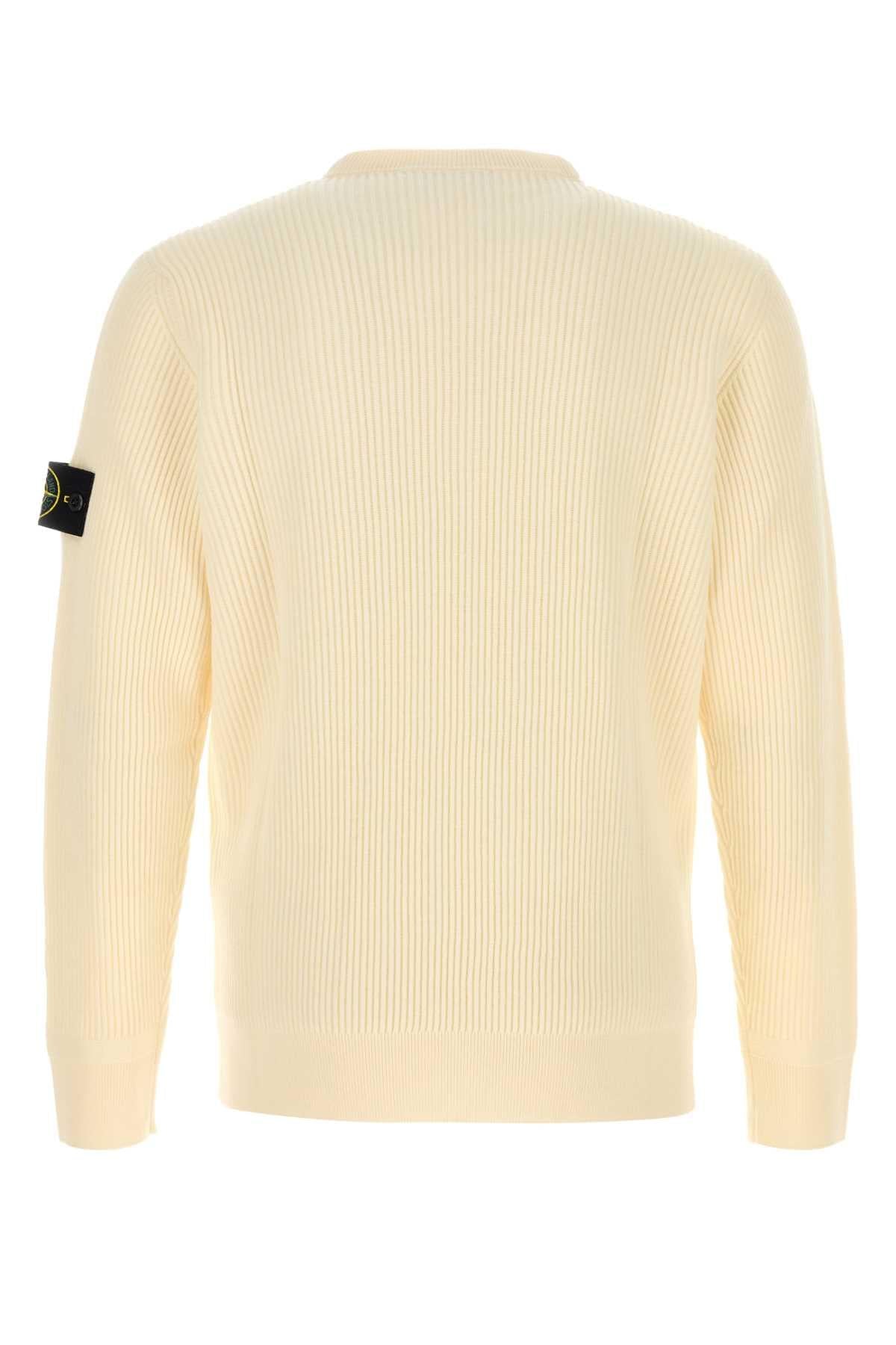 Stone Island Men Cream Wool Sweater STONE ISLAND