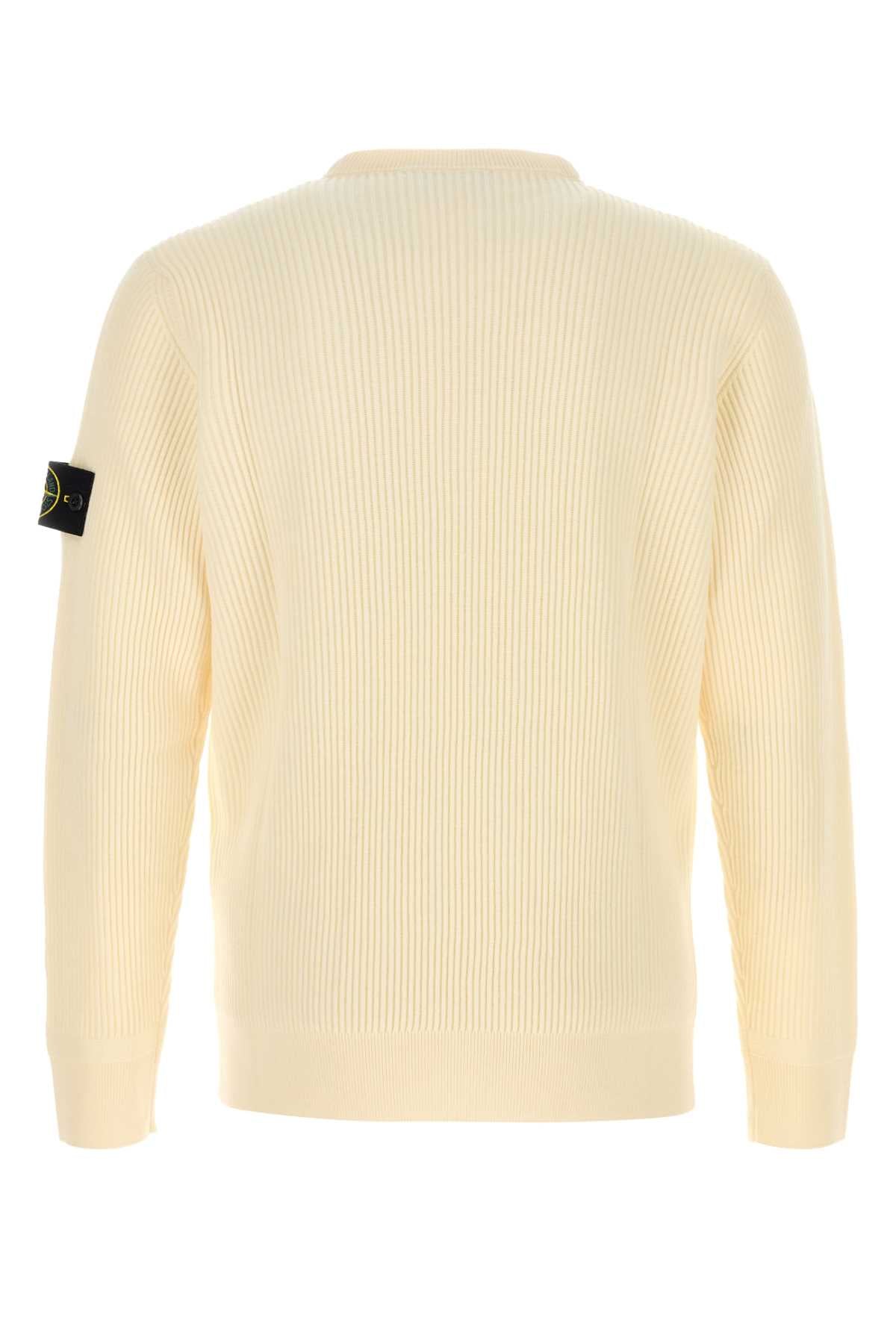 Stone Island Men Cream Wool Sweater STONE ISLAND