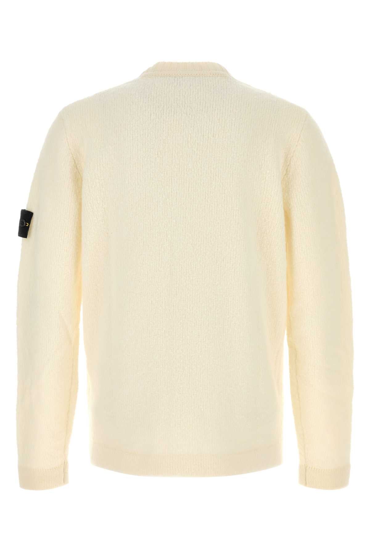 Stone Island Men Ivory Wool Blend Sweater STONE ISLAND
