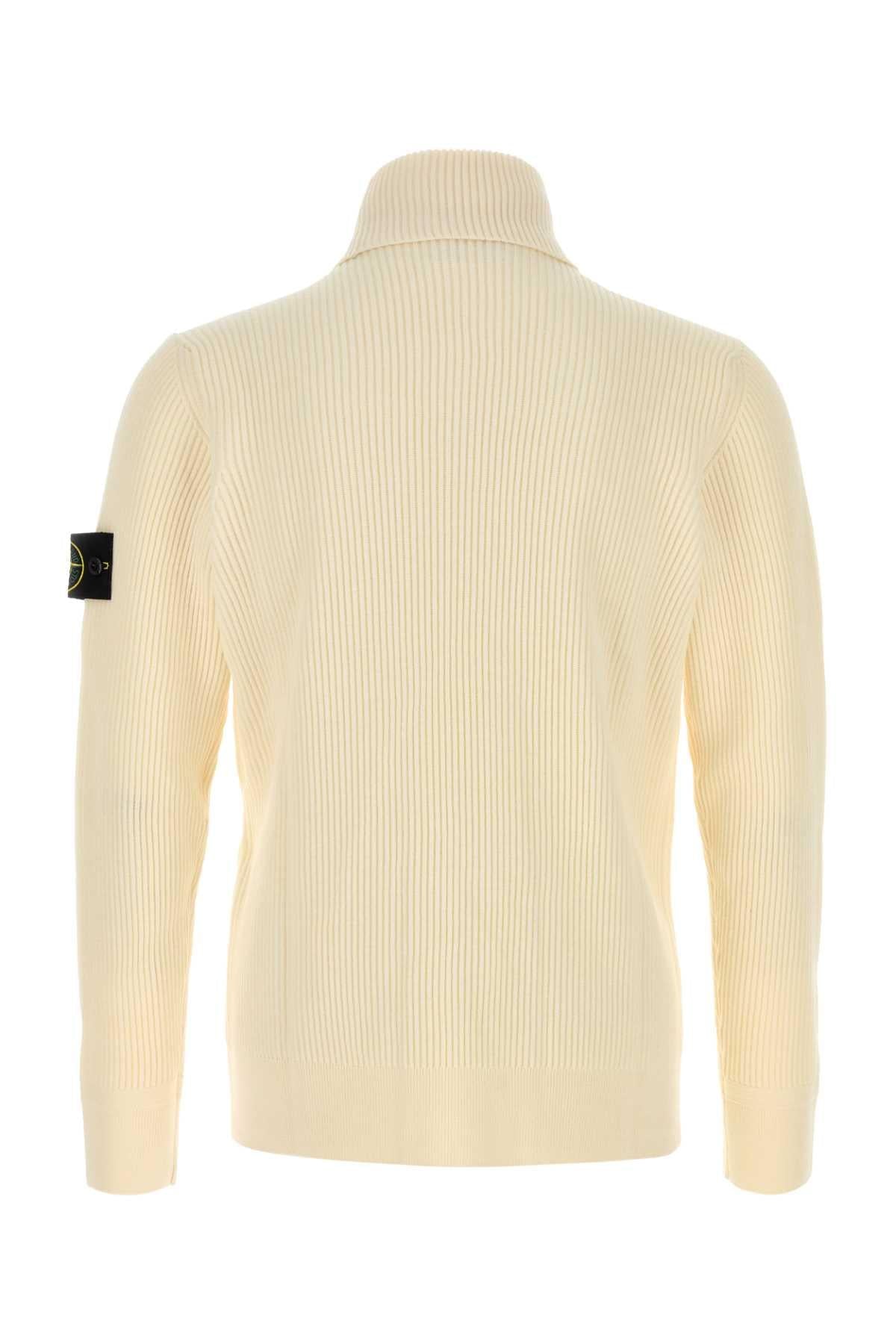 Stone Island Men Ivory Wool Sweater STONE ISLAND