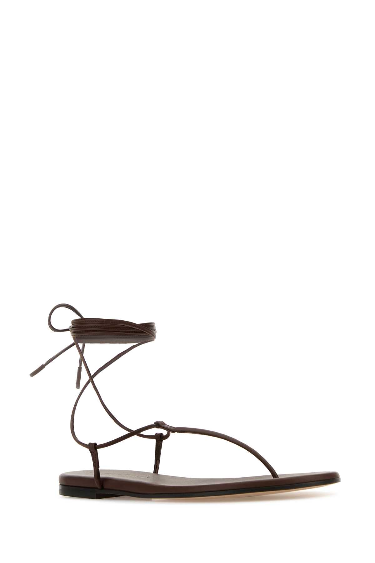 Gianvito Rossi Women Brown Nappa Leather Gwyneth Thong Sandals GIANVITO ROSSI
