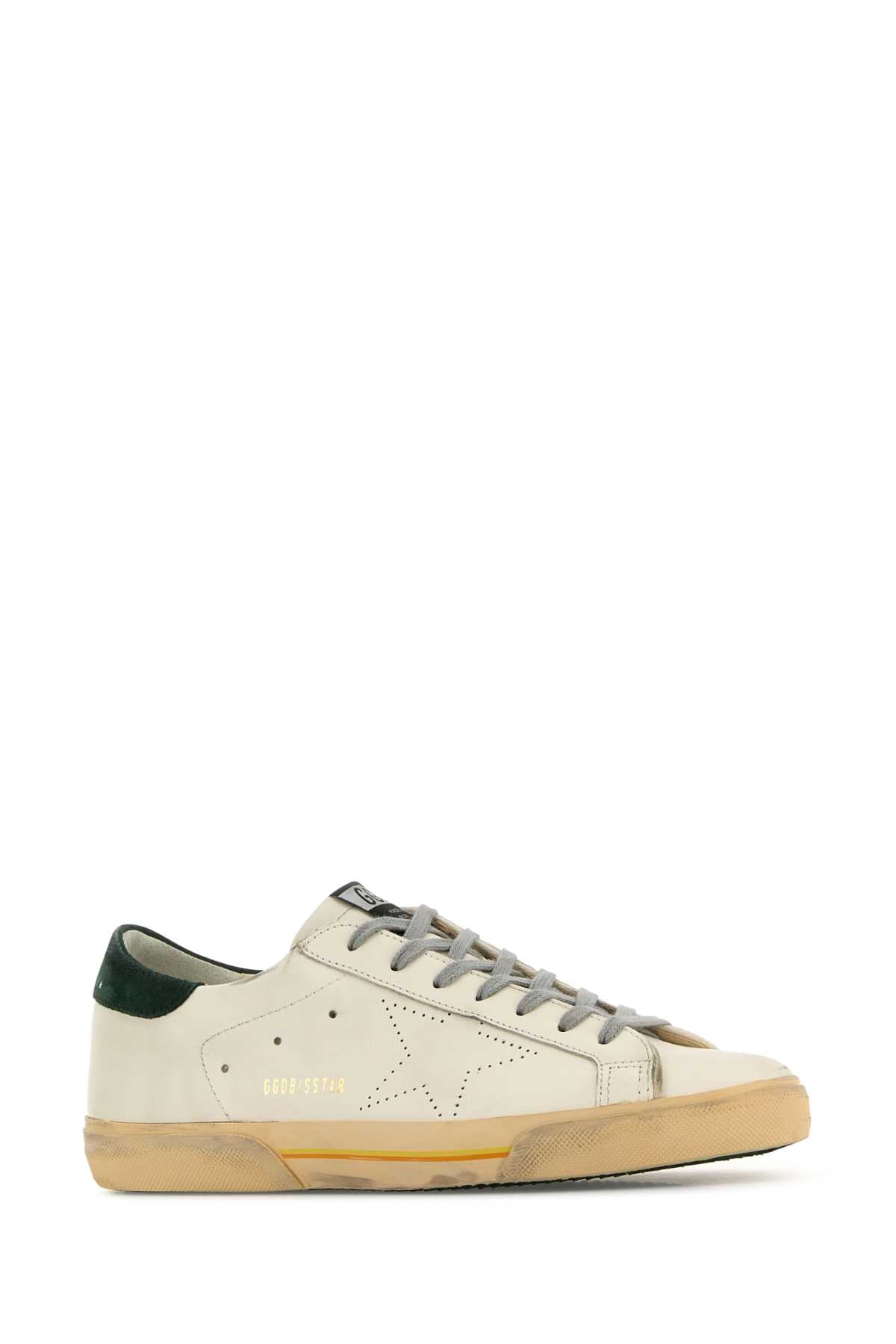 Golden Goose Deluxe Brand Men White Leather Superstar Skate Sneakers