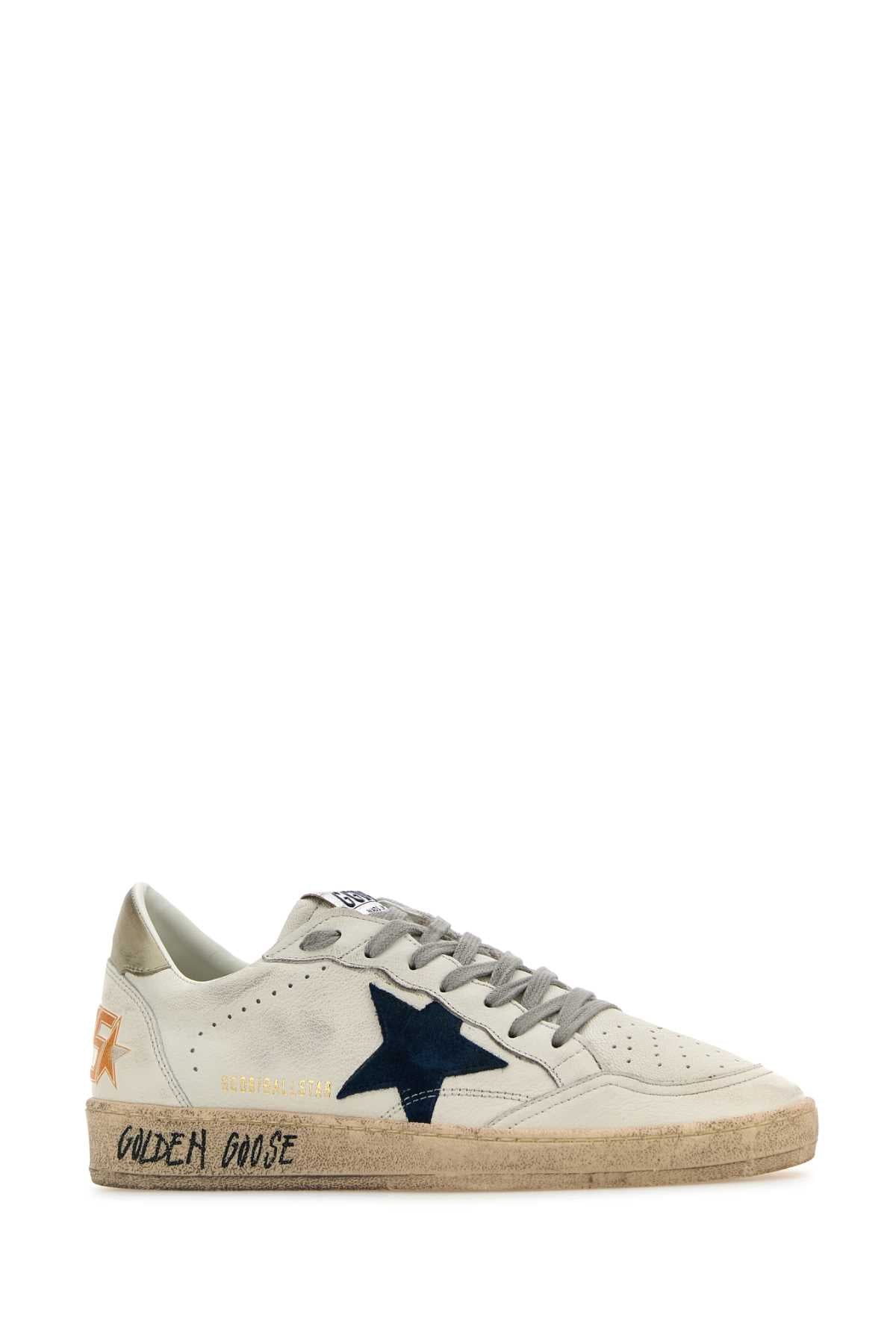 Golden Goose Deluxe Brand Men White Leather Ball Star Sneakers GOLDEN GOOSE