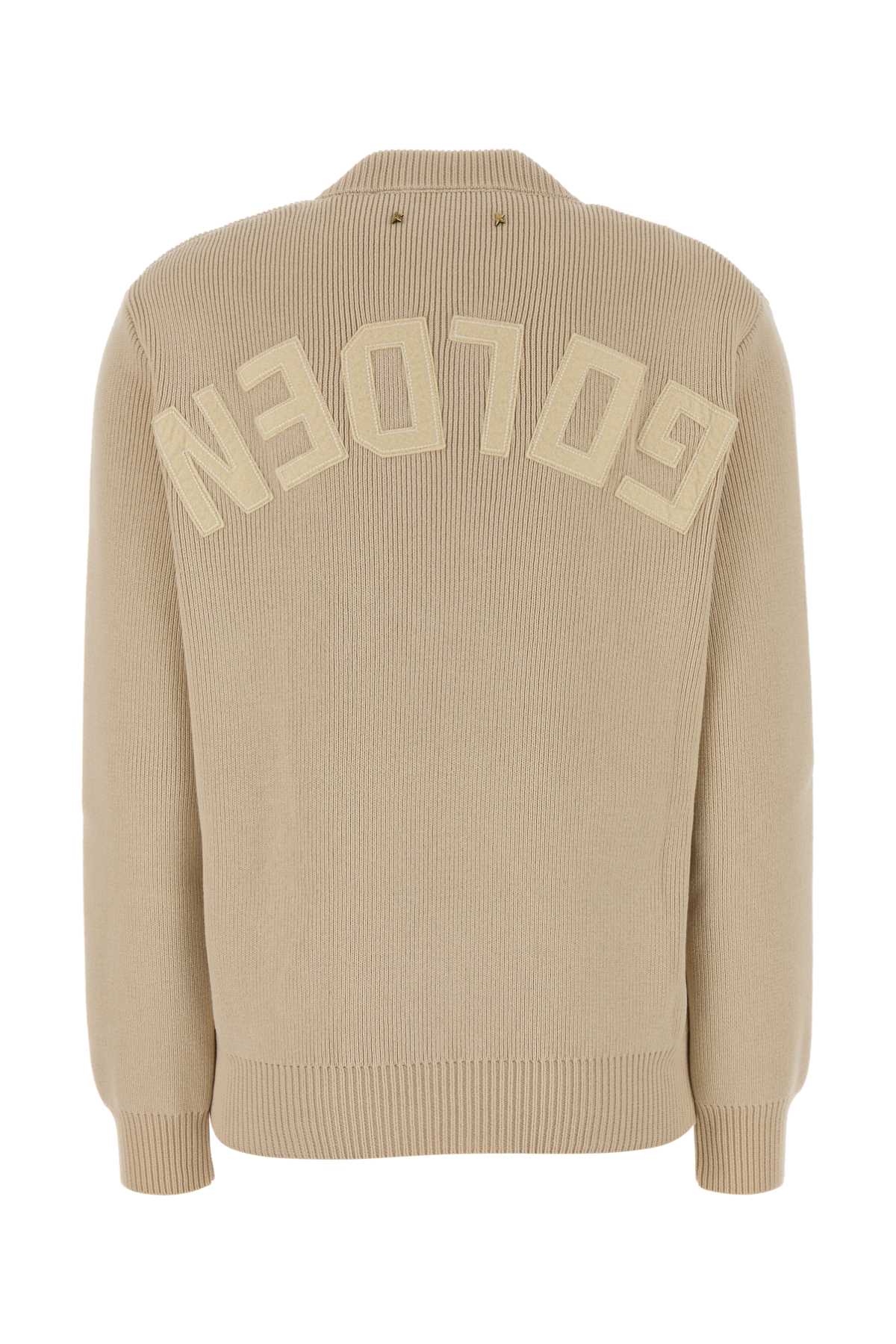 Golden Goose Deluxe Brand Women Beige Stretch Cotton Blend Dany Sweater GOLDEN GOOSE