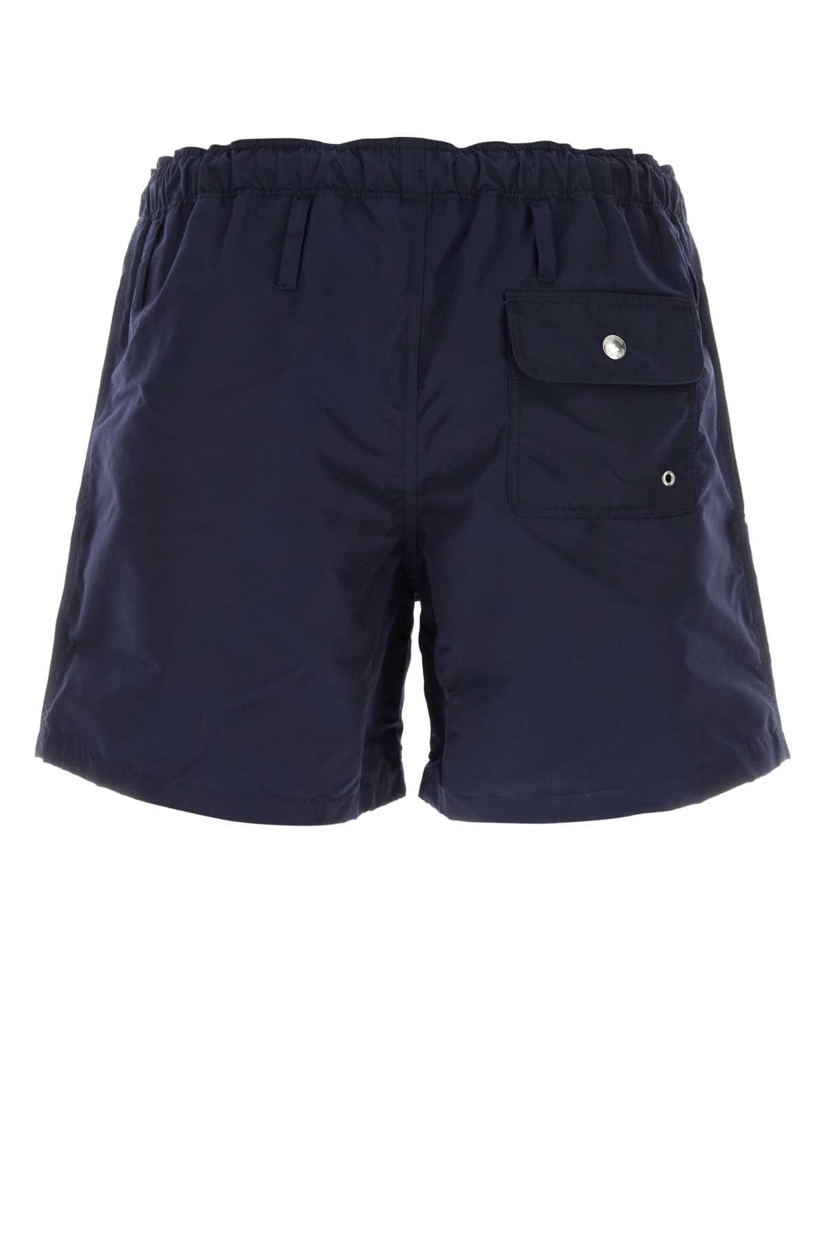 Prada Men Navy Blue Nylon Swimming Shorts PRADA