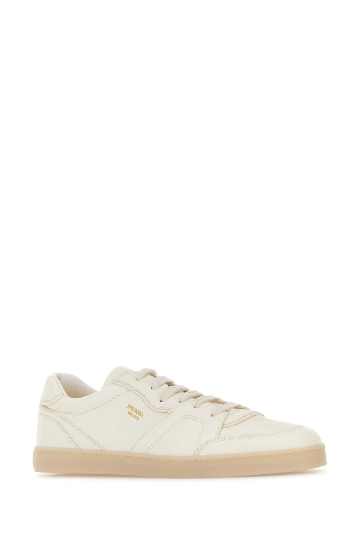 Prada Men White Leather Sneakers PRADA