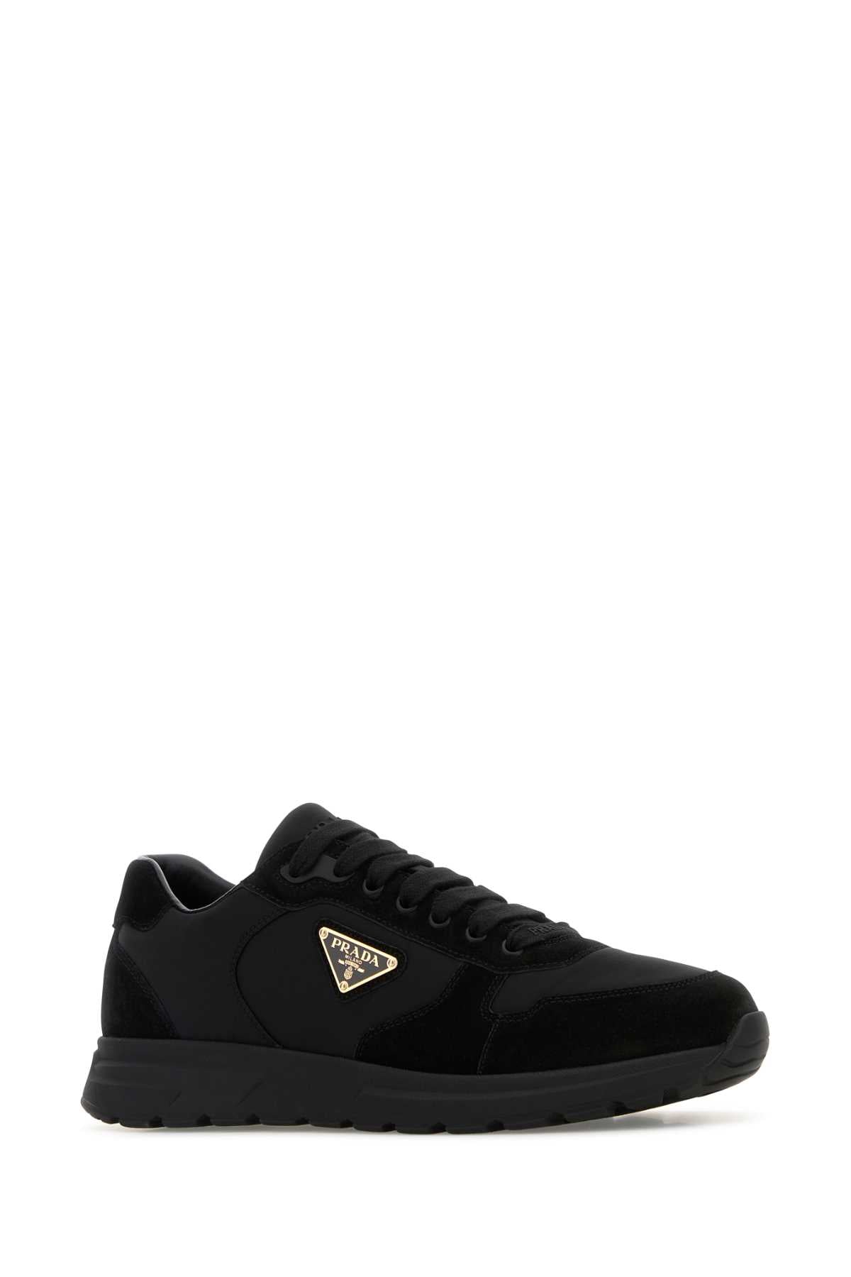 Prada Men Black Re-Nylon And Suede Prax Sneakers PRADA