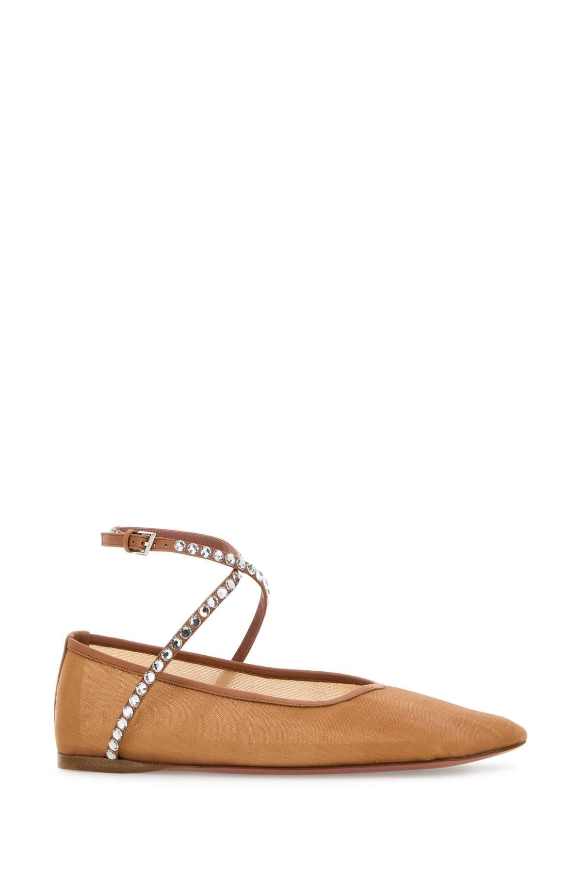 Amina Muaddi Women Orange Mesh Ane Ballerinas AMINA MUADDI