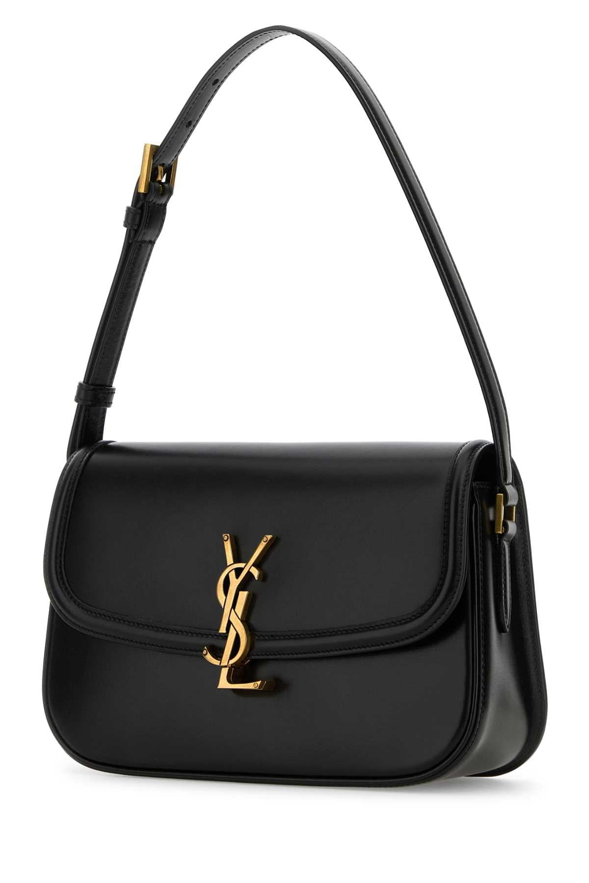 Saint Laurent Women Black Leather Solferino Shoulder Bag SAINT LAURENT