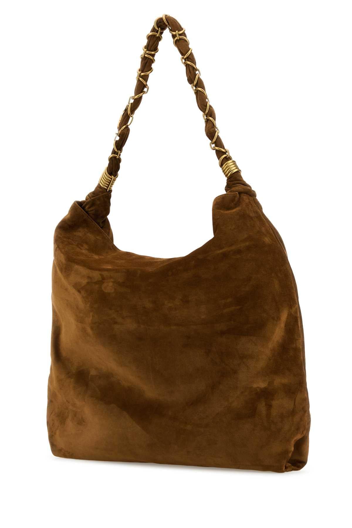 Saint Laurent Women Caramel Suede Amalia Shopping Bag SAINT LAURENT