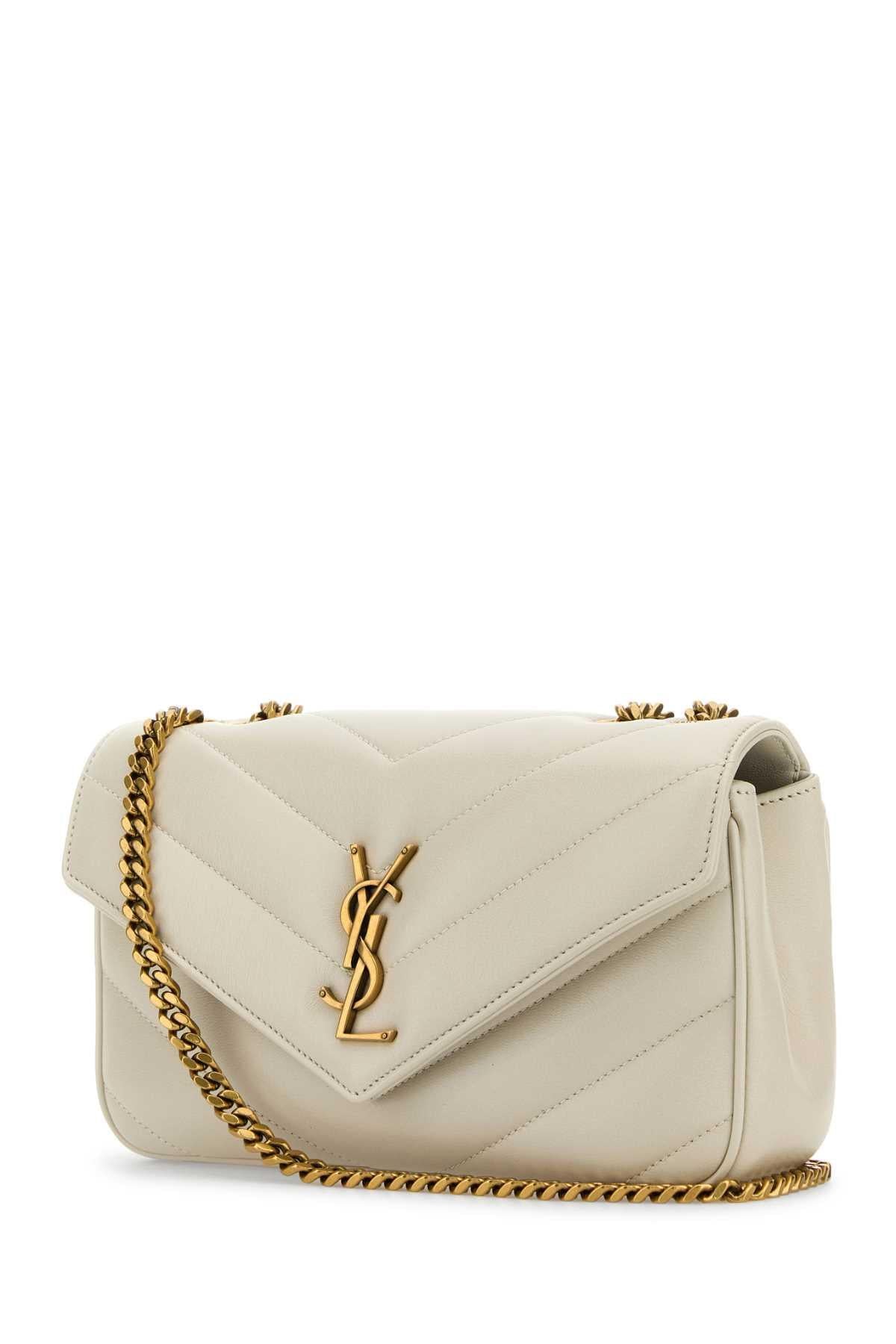 Saint Laurent Women Ivory Leather Small Loulou Shoulder Bag SAINT LAURENT