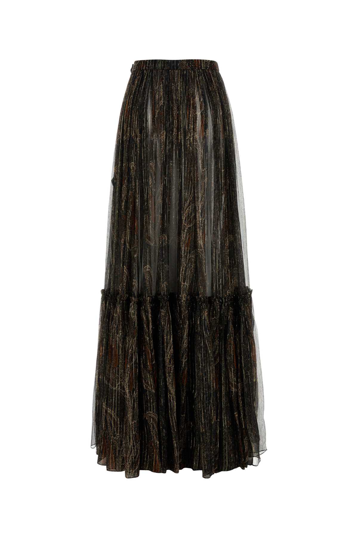 Saint Laurent Women Printed Silk Blend Skirt SAINT LAURENT