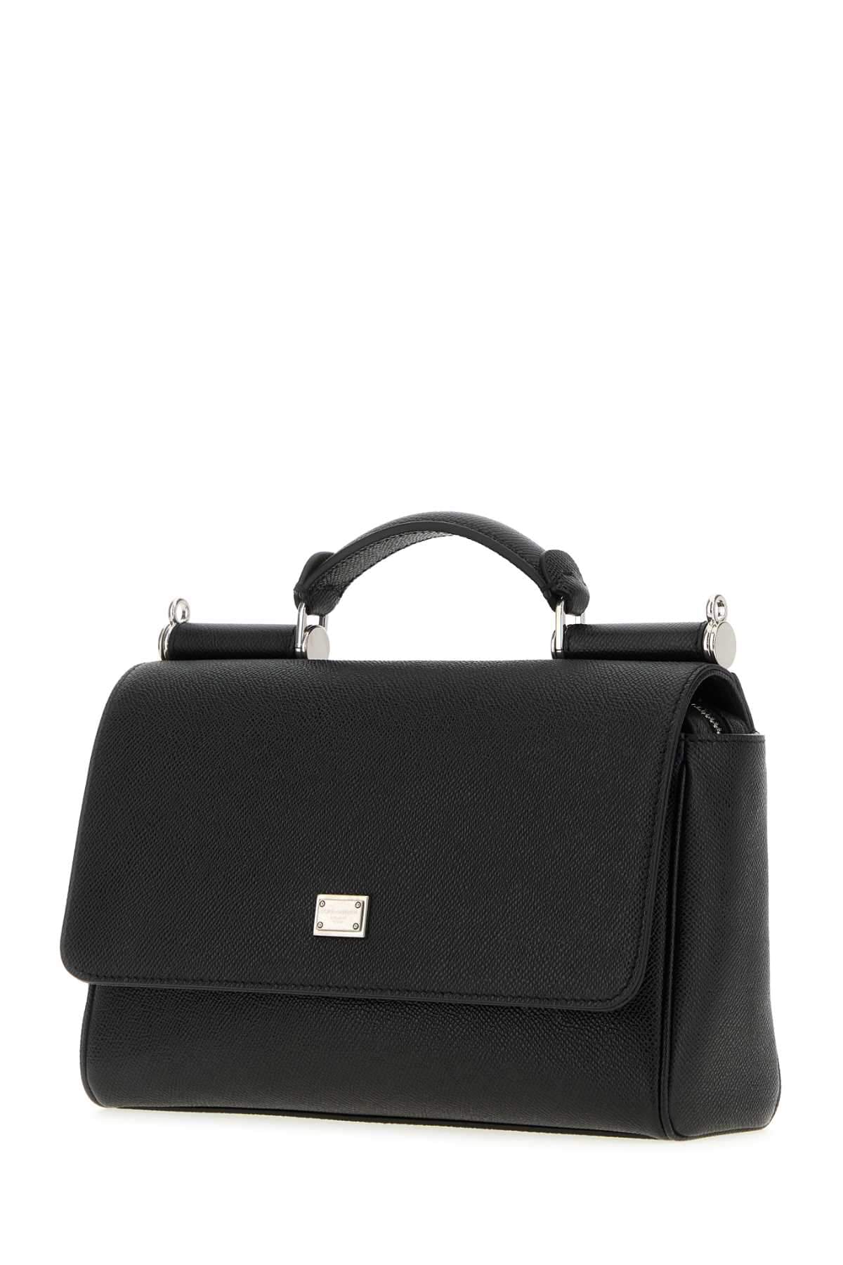 Dolce & Gabbana Men Black Leather Sicily Handbag DOLCE & GABBANA