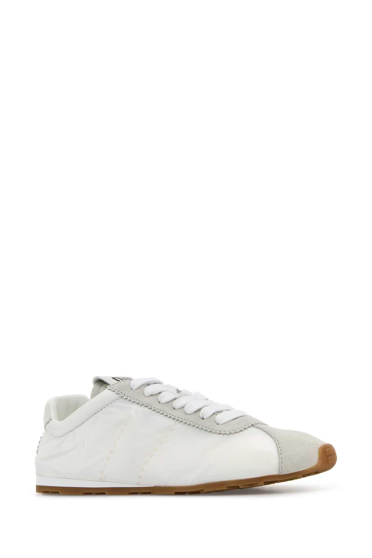 Miu Miu Women White Fabric And Suede Sneakers MIU MIU