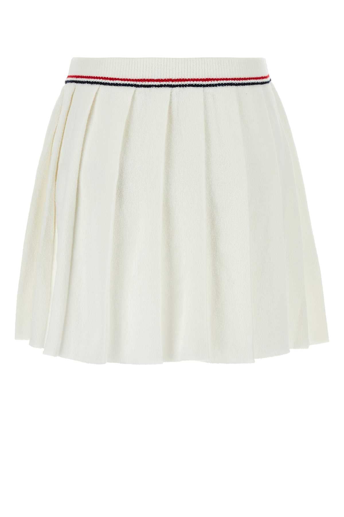 Miu Miu Women White Stretch Terry Fabric Skirt MIU MIU