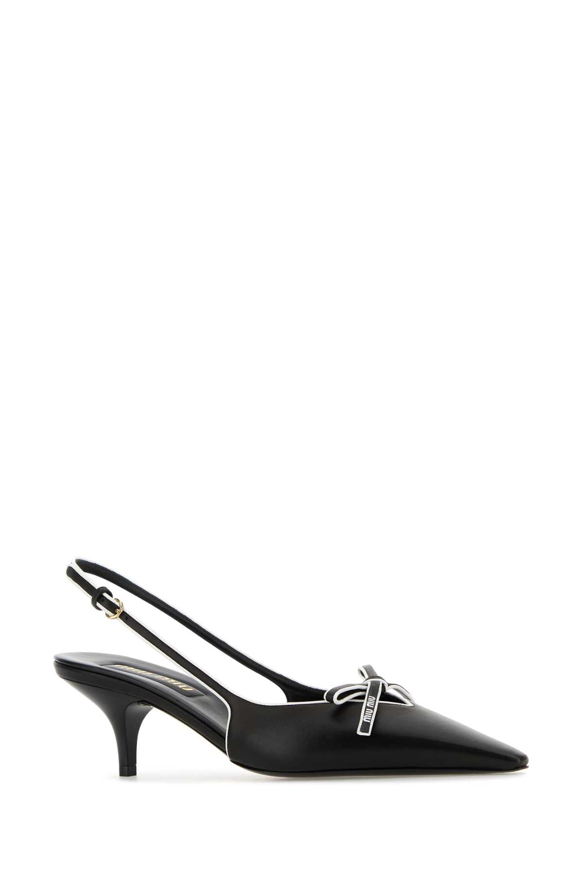 Miu Miu Women Black Leather Nappa Leather Pumps MIU MIU