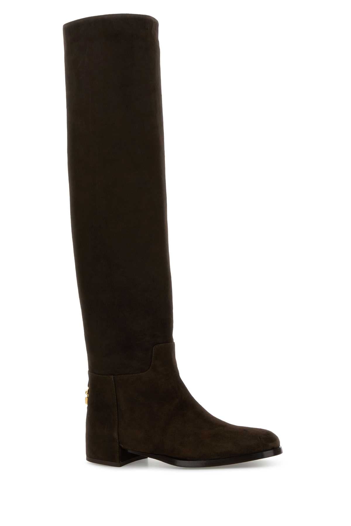 Dolce & Gabbana Women Chocolate Suede Boots DOLCE & GABBANA