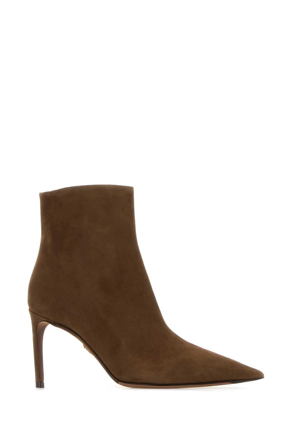 Dolce & Gabbana Women Mud Suede Ankle Boots DOLCE & GABBANA