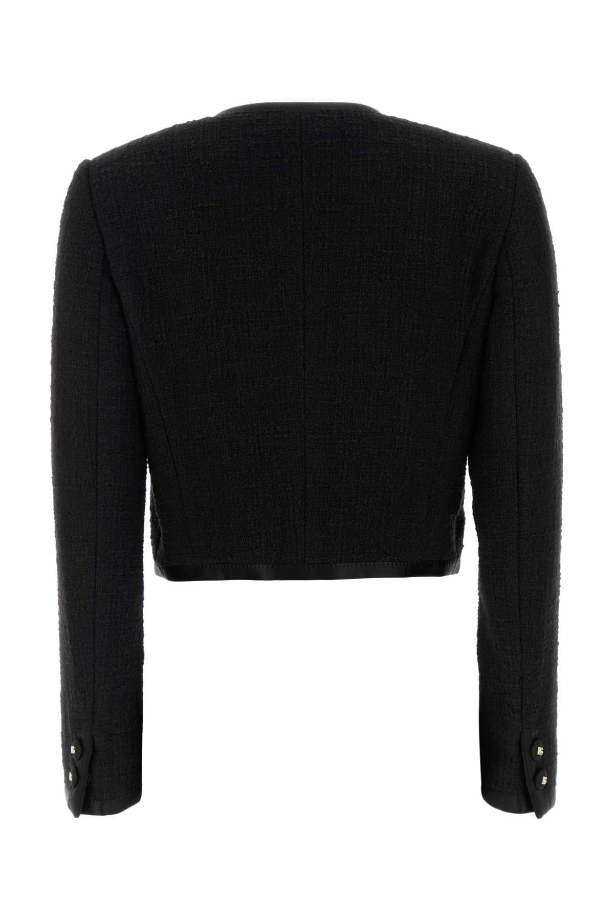 Dolce & Gabbana Women Black Boucle Blazer DOLCE & GABBANA