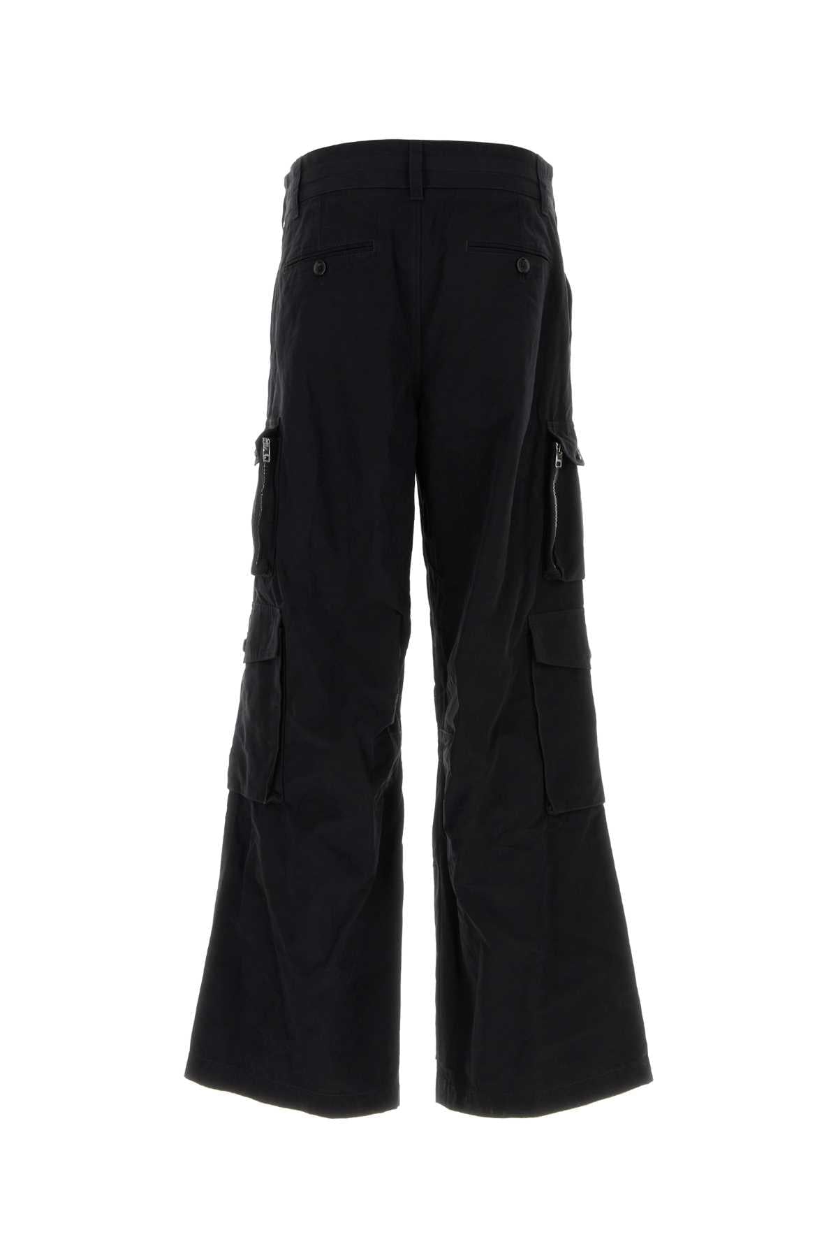 Dolce & Gabbana Men Black Faille Cargo Pant DOLCE & GABBANA