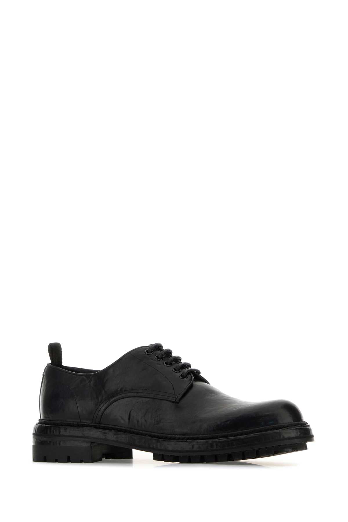 Dolce & Gabbana Men Black Leather Lace-Up Shoes DOLCE & GABBANA