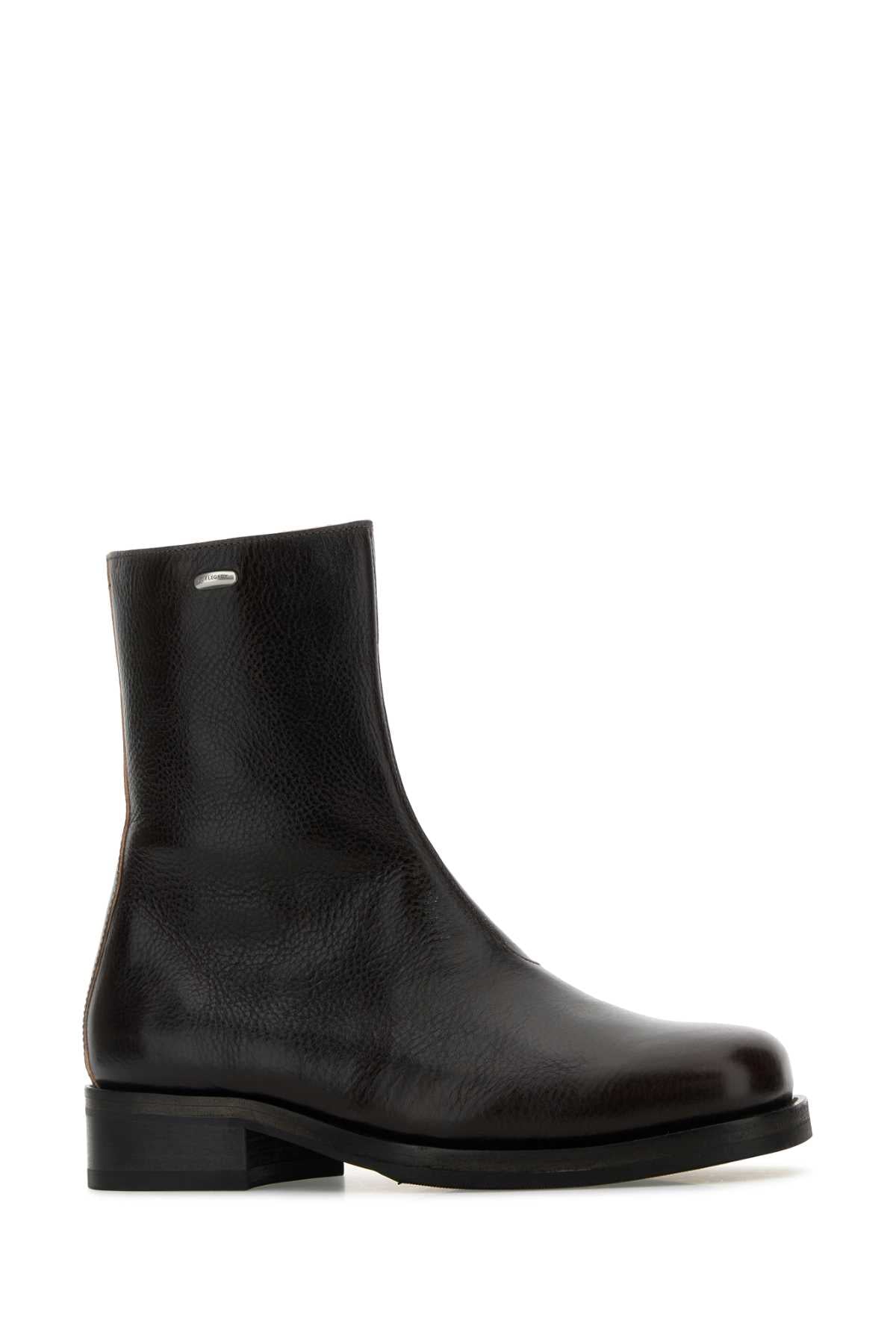 Our Legacy Unisex Dark Brown Leather Camion Boots OUR LEGACY