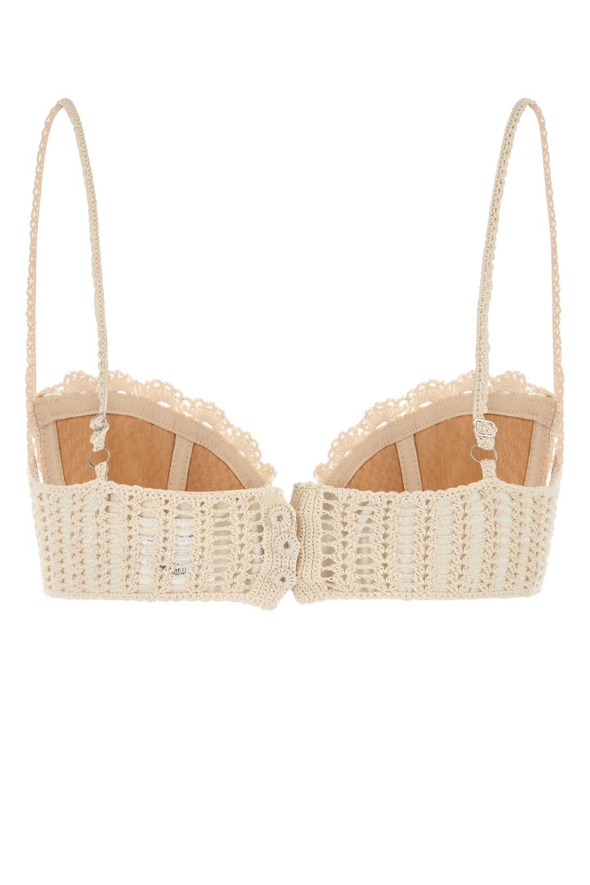 Magda Butrym Women Ivory Crochet Bra MAGDA BUTRYM